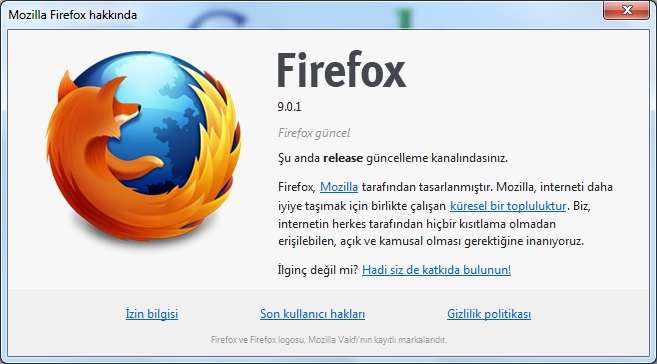 Mozilla Firefox v9.0.1 Final Türkçe (Win/Mac/Linux)
